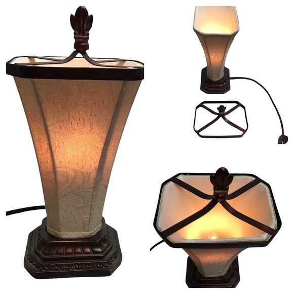 10” High Antique Low Light Nightlight Fabric & Metal (Bulb Included) - Picture 11 of 14